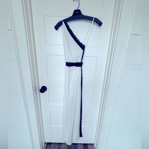 Robert Rodriguez Silk and Scalloped Lace Formal Dress XS